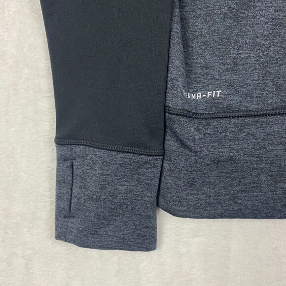 Nike Therma Fit Sweater Womens Medium Gray Hoodie Sweatshirt Pullover Pockets - Picture 6 of 9